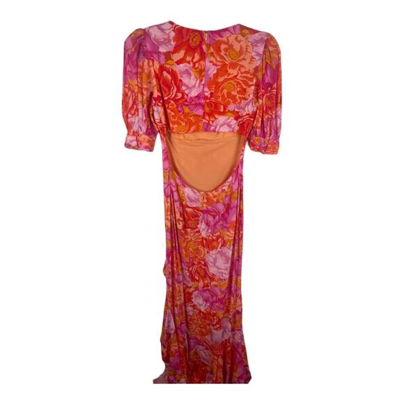 Lovers and Friends Morgan Maxi Dress Blouson Sleeves Chai Floral Print Size XS - Picture 5 of 16